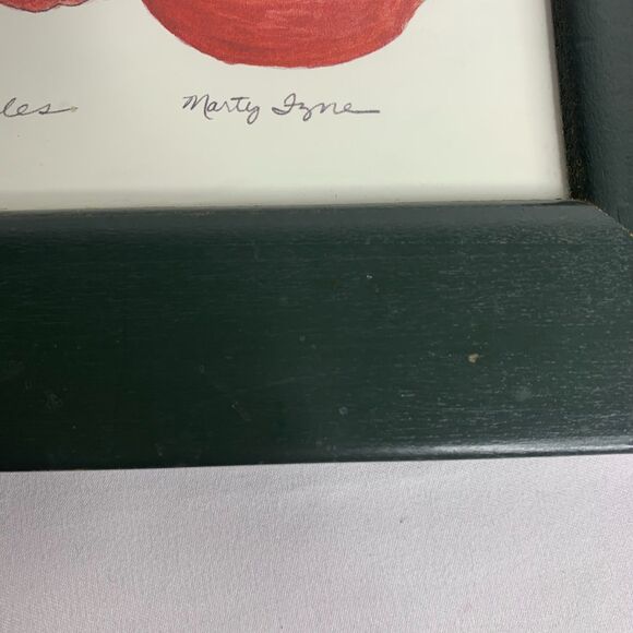 Farmhouse Framed Art Print Trio Of Apples Appears Original Artist Signed - Picture 2 of 7